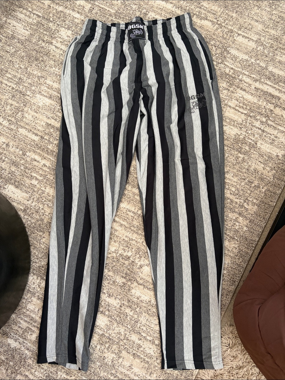 Men’s Striped Black & Gray Lounge Pants